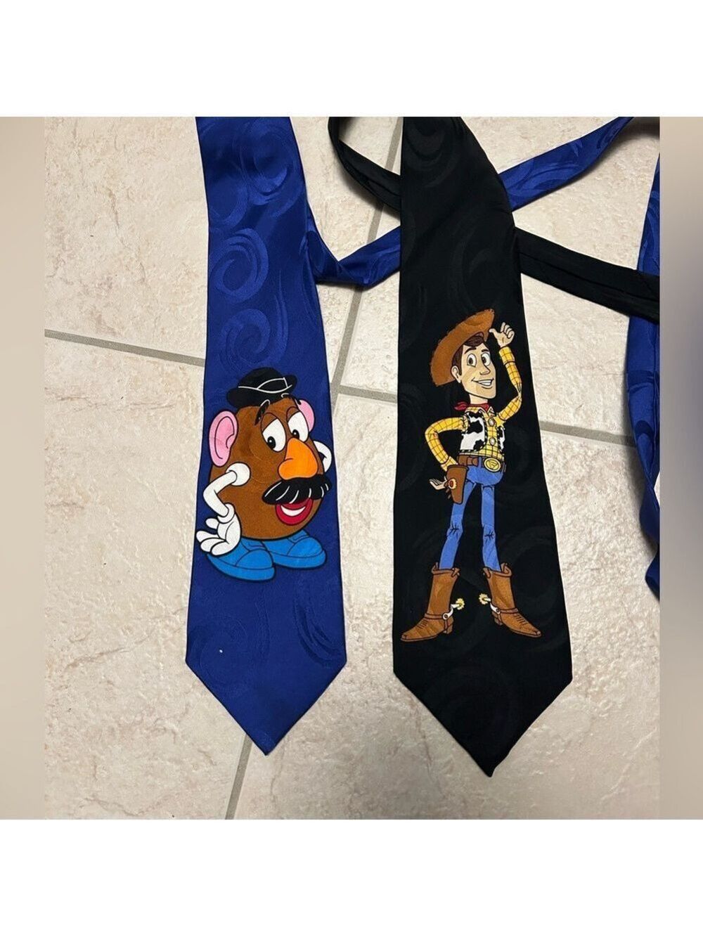 Vintage Disney Toy Story Character Ties 1995 100% Silk